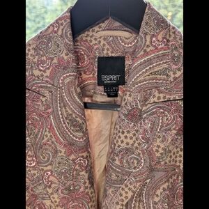 Vintage Esprit Fine Corduroy Paisley Jacket - Pinks And Tans